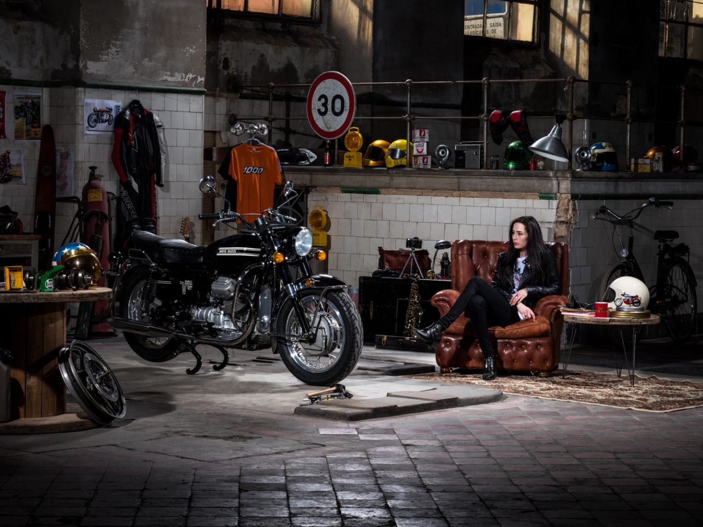  Marina Oliveira day dreaming about taking the 1972 Moto-Guzzi V7 850 GT for a ride 