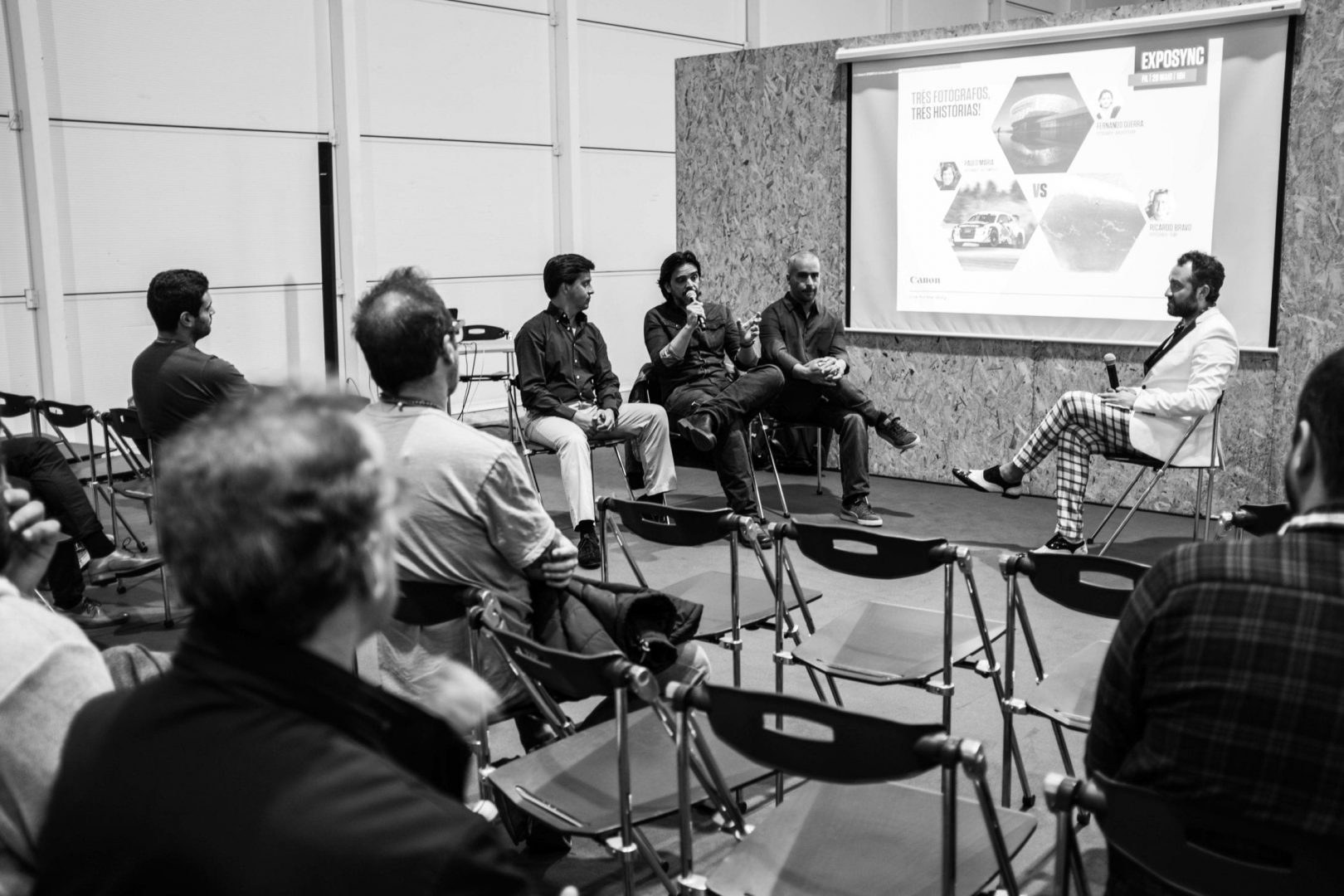 Paulo Maria, Fernando Guerra and Ricardo Bravo debating at Expo Sync